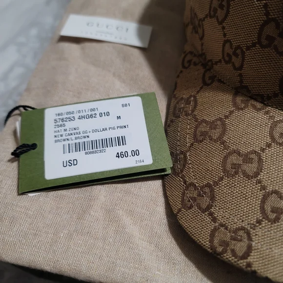 Gucci Brown/Beige GG Canvas Logo Baseball Cap (100% Authentic) - Picture 2 of 4
